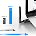 Miniatyrbild 5 av 5: USB WiFi Bluetooth-adapter, 600 Mbps Dual Band 2,4/5 GHz 2 i 1 WiFi Bluetooth 4.2-adapter Trådlös nätverks extern mottagare