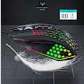 Miniatyrbild 3 av 7: X801 håltrådsspelmus RGB lysande datorsport USB