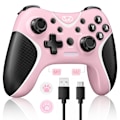 Miniatyrbilde 1 av 6: Trådløse brytere kontrollere rosa, Nintendo Switch-kontroller for Nintendo Switch/Lite/OLED/Windows PC med programmerbar/vibrasjon/turbofunksjon, bryter pink