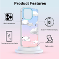 Miniatyrbilde 2 av 7: Telefon Hard Case Kompatibel med iPhone Case Slim Cystal Clear Holographic White Cloud Women Girls, Hard PC Shockproof Protective Design iPhone 14 Pro Max