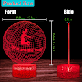 Miniatyrbillede 5 af 8: Basketball Natlampe Venskab Lampe 3D Illusion Dekoration Lamper, 16 Farve Skiftende/Dæmpbar Lysstyrke / Fjernbetjening & Berøringskontrol