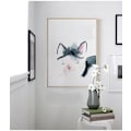 Miniatyrbillede 2 af 6: Katte, flamingoer og elg vægkunst lærredstryk plakat, enkel mode akvarel