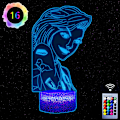 Miniatyrbilde 2 av 7: 3D Lampe Jinx Arcane Leke for Jenter Nattlys for Barn 16 Farger Skift Dekor Lampe