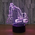 Miniatyrbilde 2 av 6: 3D Gravemaskin Lastebil Bil Nattlys Bordlampe Dekor Bord Skrivebord Optisk Illusjon Lamper 7 Farge Skiftende Lys LED Bordlampe Jul Hjem Kjærlighet Bursdag