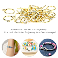 Miniatyrbild 3 av 6: 100 set med omkopplingslås i legering, 2 mm OT-spänne, gör-det-själv-smyckestillbehör för halsband och armband Golden