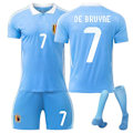 Miniatyrbillede 1 af 2: Nyt Euro 2024 Belgien Børnefodboldsæt No.7 De Bruyne XS