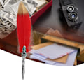 Miniatyrbilde 5 av 9: Europeisk Retro Fjær Dypp Penn Legering Nibs Kalligrafi Skrivepenn Gave (Rød)