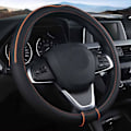 Miniatyrbild 1 av 5: Bil Rattkåpa, Universal 15 Tum Passform, Mjukt Läder, Andningsbar Anti-Slip Black&Orange