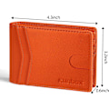Miniatyrbillede 3 af 5: Herre Wallets Slim Rfid Læder 2 ID Vindue Med Gaveæske palm orange