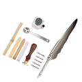Miniatyrbild 4 av 10: Fjäderpenna Set Mjuk Skrivande Retro Design Snidning Utseende Kalligrafi Penna Kit för Skrivning PresentSFDPS038031 Spetsig Grå Fjäder