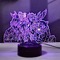 Miniatyrbild 6 av 8: Demon Slayer Nezuko Tanjirou Zenitsu 3D Illusion LED Animelampa RGB 16 Färger Fjärrkontroll Skrivbordsnattlampa för Sovrum