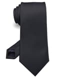 Enfärgad slips för män, 6 cm × 145 cm, formell slips i satinpolyester, affärs-, bröllops- och festslips, endast kemtvätt black