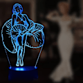 Miniatyrbilde 2 av 4: Marilyn Monroe Lampe 3D Illusions nattlys, fjernkontroll bordlampe, USB-lader belysning hjemmedekorasjon for barn, bursdagsgave LED-farger O