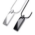 Miniatyrbillede 5 af 6: Tungsten Stål Bar Vedhæng Halskæde til Mænd Tungsten Halskæde 24 Tommer Slangekæde Tungsten silver