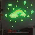 Miniatyrbilde 1 av 5: Glow in the Dark-klistremerker, regnbue-veggklistremer, selvlysende veggklistremer, glød i mørket-stjerner, tak for barnerom, stuedekorasjon