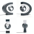 Miniatyrbilde 3 av 3: Magnetisk svevende globus C-formet 3 tommers svart frostet LED magnetisk svevende globus kontorborddekorasjon gave 100‑240V