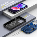 Miniatyrbilde 7 av 7: Magnetisk iPhone-etui med stativ, kompatibel med MagSafe, robust innebygd støtte, militærgradert fallbeskyttelse støtsikker for iPhone Blue iPhone 13