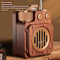 Pikkukuva 3 / 6: Retro Bluetooth-kaiutinradio puujyvällä HiFi-häviötön ääni tukee U-levymuistikorttia Bluetooth-kaiutin FM-radiolla
