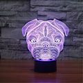 Miniatyrbild 5 av 7: 3D optisk illusion mops hund sensor nattlampa med smart till