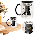 Miniatyrbillede 4 af 4: Grumpy Cat Kops, Rør Min Kaffe, Jeg Slår Dig Så Hårdt, Katteelsker Kaffe Kops 11oz, Sjove Katte Nyhed Gaver Til Kvinder Mænd, Personlig Keramik Kop Style 4