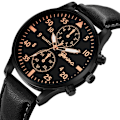 Miniatyrbild 4 av 4: Herrar Retro Läderarmbandsklocka Analog Kvarts Armbandsur Black