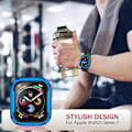 Pikkukuva 6 / 6: Alumiininen puskuri Metallikotelo suunniteltu Apple Watch Series 7 /8 45mm, Kestävä suojakotelo iskunkestävä TPU