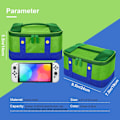Miniatyrbild 7 av 7: Söt Switch Bärväska för Nintendo Switch/Lite/OLED, Bärbar Mjuk Skal Vattentät Messenger Väska Oxford för NS SD Konsol Dock JoyCons Tillbehör Green