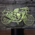 Miniatyrbild 2 av 8: 3D Illusion Nattlampa Motorcykel 7 Färgförändrande Touch Switch USB-driven LED Dekoration Bordlampa för Semester Födelsedag Jul Halloween
