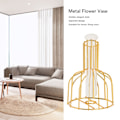 Miniatyrbild 3 av 7: Metallblomvas ihålig modern elegant gyllene separat design klar glasblomvas prydnad för hemmet