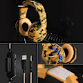 Miniatyrbillede 9 af 9: PS4 Gaming Headset med 7.1 Surround Sound, PC Headset med støjreducerende mikrofon og LED-lys, H3 Over Ear-hovedtelefoner til Nintendo Switch, PS5, Xbox On Yellow