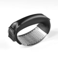 Miniatyrbillede 3 af 5: Hvidløgspresser, professionelt køkkenredskab med ergonomisk håndtag, hvidløgsskræller