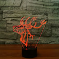 Miniatyrbild 2 av 3: 3D Hjort Nattljus Djur Bord Skrivbord Optisk Illusion Lampor