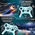 Miniatyrbilde 5 av 6: Trådløs Switch Pro-kontroller, Nintendo Switch-kontroller med programmerbar/vibrasjon/turbo-kompatibilitet med Nintendo Switch/Lite/OLED/Windows PC,S blue