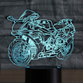 Miniatyrbild 1 av 7: 3D Illusion Nattlampa Motorcykel 7 Färgförändrande Touch Switch USB-driven LED Dekoration Bordlampa för Semester Födelsedag Jul Halloween