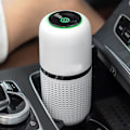 Miniatyrbillede 2 af 5: Billadrens luftrenser med negative ioner til dybderensning og fjernelse af lugt - Mini billadrens luftfilter med aromaterapi-tablet til lugt af røg White