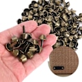 Miniatyrbillede 9 af 10: 200 stk. flade fødder studs antikke messing DIY læder bagage håndtasker håndværk tilbehør 12mm