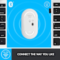 Miniatyrbillede 5 af 7: Logitech M350 Pebble trådløs mus med Bluetooth eller 2,4 GHz-modtager, lydløs, slank computermus med stille klik White