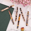 Pikkukuva 5 / 7: 6 kappaletta Leopardikuvioisia hiuspidikkeitä Ankannokka hiuspidike Metalli Ankan hampaat hiusneulat Chic Kilpikonnankuori hiuspinnit 6 Pcs Leopard Print