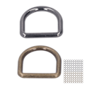 Miniatyrbilde 9 av 10: 120 stk metall D-ringer i bronse og sølv svart blank rustfritt metall små D-ringer for klær ryggsekk belte