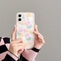 Miniatyrbild 2 av 7: Kompatibel med iPhone 12 Skal Transparent Söt Blommig Björnen