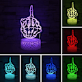 Miniatyrbilde 2 av 6: 3D Illusions nattlampe skrivebordslampe, 7 farger automatisk gradvis skiftende USB-drevet LED-lys med berøringsbryter for barnegavene hjemmedekorasjon (svart base