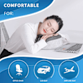Miniatyrbillede 5 af 7: Rejse nakkepude hagestøttepude justerbar 100% ren memory foam pude til hjem, fly og bil, nyt ergonomisk design blød bedst fuld nakke su Grey