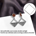 Miniatyrbillede 3 af 5: 30 stk. Øreringe Vedhæng Hule Geometriske Kvadrat Ramme Ørering Konnektorer til DIY Ørering Halskæde Armbånd Håndværk