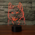 Miniatyrbild 5 av 8: 3D Varg Huvud Nattlampa Touch Bord Skrivbord Optisk Illusion L