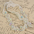 Miniatyrbilde 2 av 9: 1Yard S/8 Form Brud Krystall Pynt Rhinestone Kjede Klær Bryllup Håndarbeid DIY Dekorasjon(2