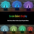 Miniatyrbillede 5 af 7: Novelty Peacock Form 3D LED Natlampe med 7 Farveskiftende Dyr Påsfugl Bordlampe Hjemmeindretning Gaver Lampara Sove Lysarmatur