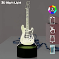 Miniatyrbild 2 av 8: Bas present gitarr 3D nattljus musik elektrisk gitarr modell