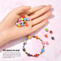 Miniatyrbillede 5 af 7: 100 stk. harpiksafstandsperler holdbare harpiks assorterede farver store hul bredt anvendte armbåndsperler til smykkefremstilling DIY