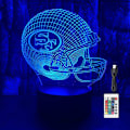 Miniatyrbild 1 av 8: Fotbolls hjälm form 3D LED optisk illusion akryl natt