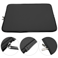 Miniatyrbillede 8 af 9: Solid Farve Laptop Sleeve Notebook Håndtaske Bære Etui Lynlås Strømforsyning TaskeSort 14 Tommer